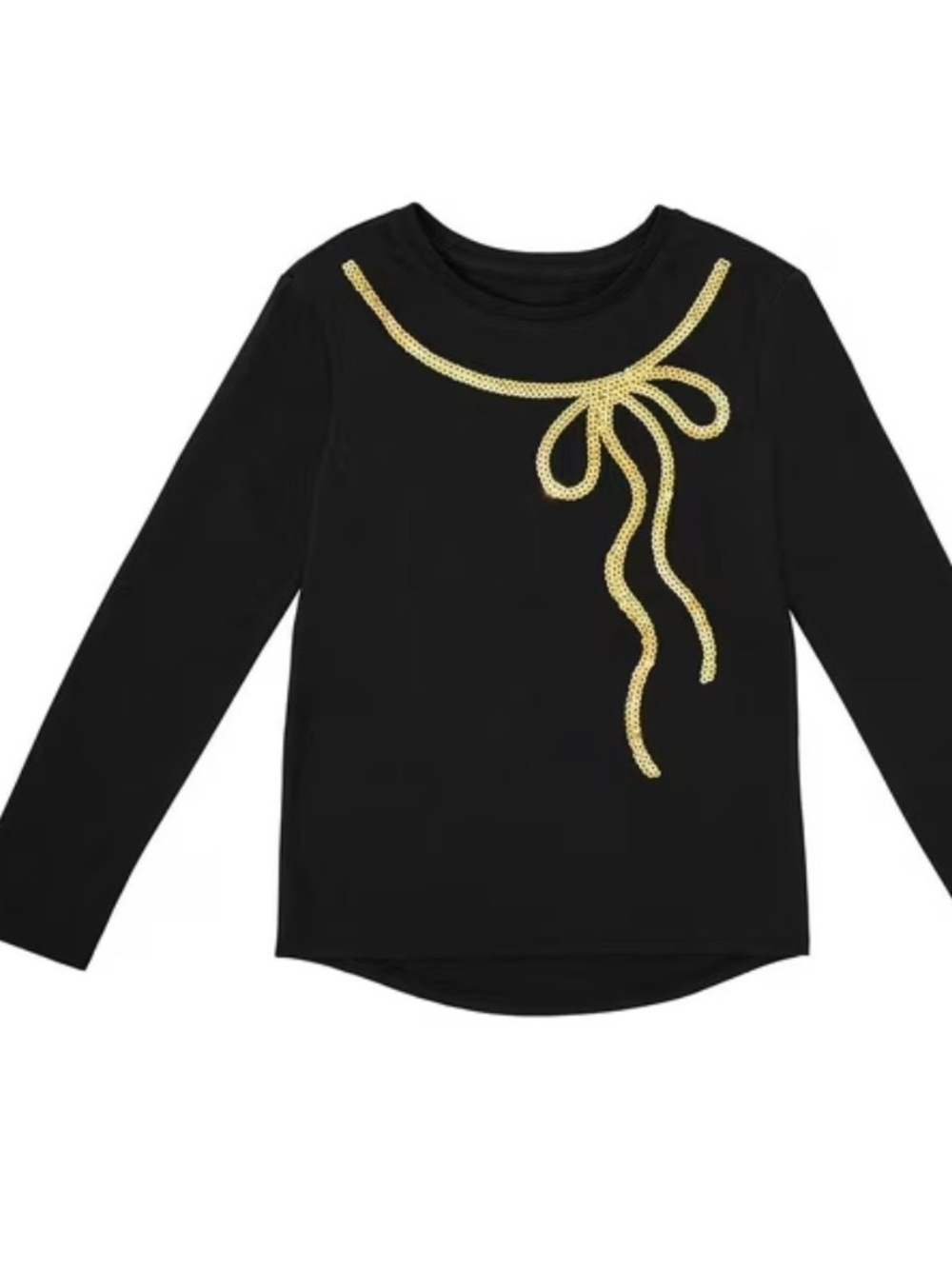 NWT! Member's Mark Girls Long Sleeve Sequin Bow Tee 7/8